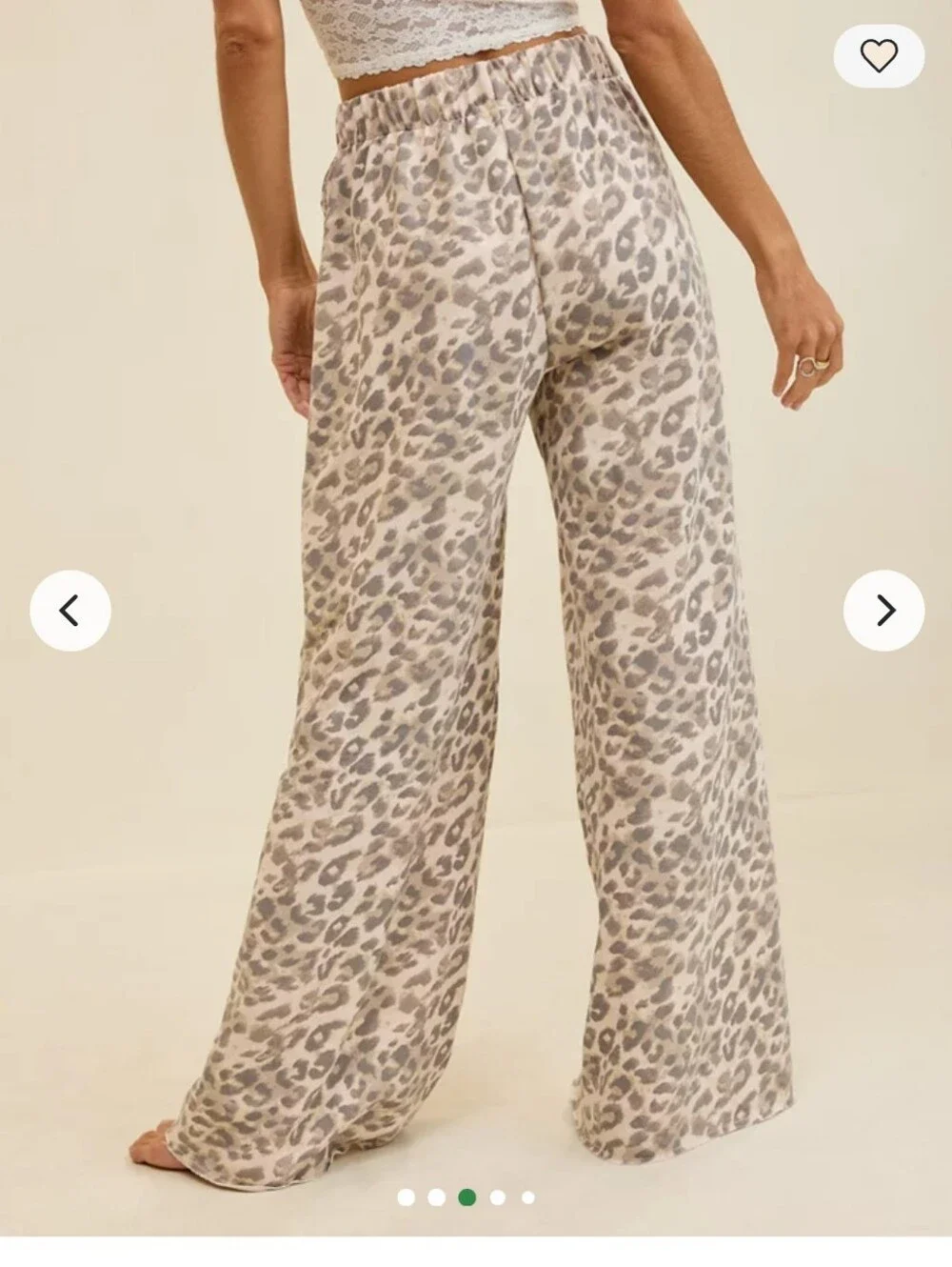 Aerie Wide Leg Street Trousers- Leopard - Picture 2 of 7